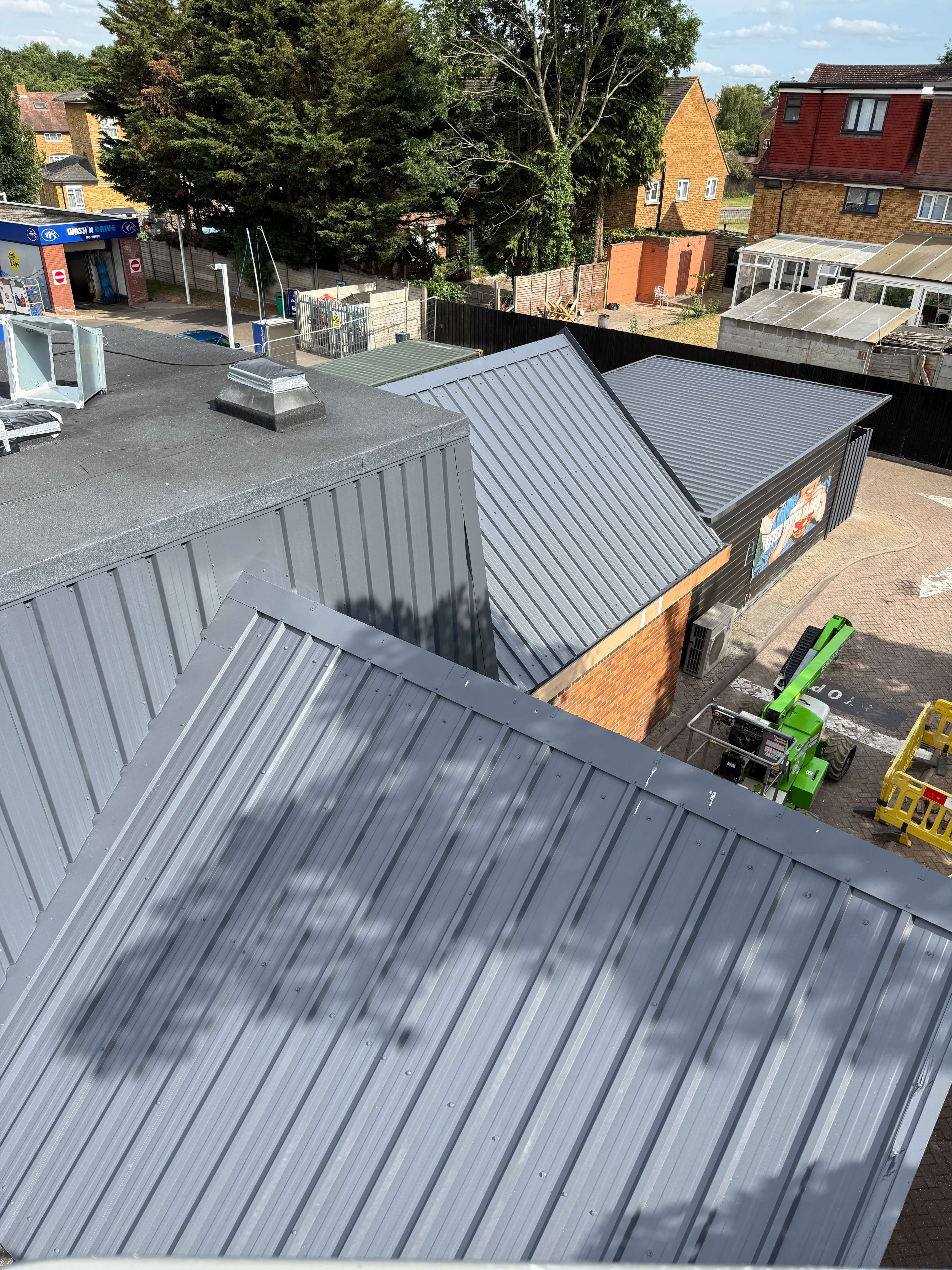 burger king industrial clad roof spray painted grey