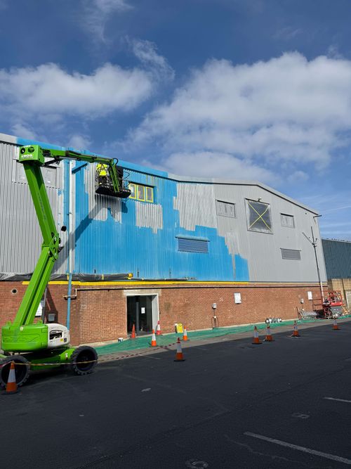 white intumescent coating spray applied