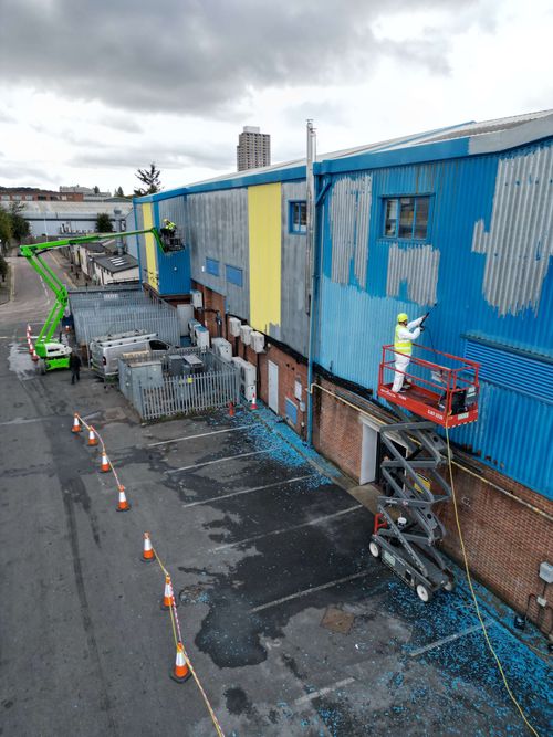 close up of yellow zinc phosphate primer coat