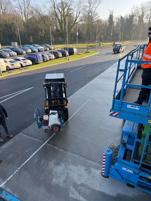 Large-scale commercial spray painting project at Shepperton Studios.