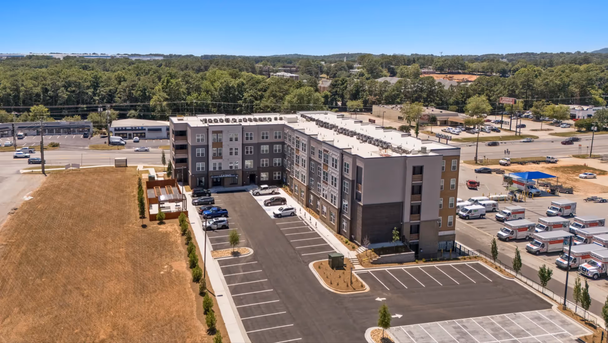 Birdseye view of building