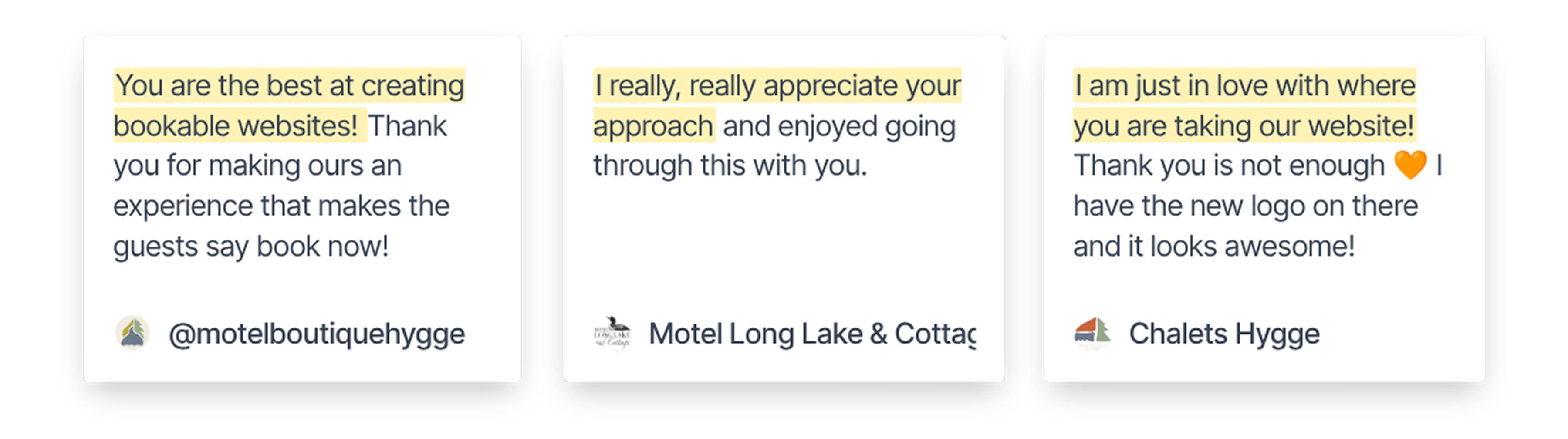 testimonials from clients