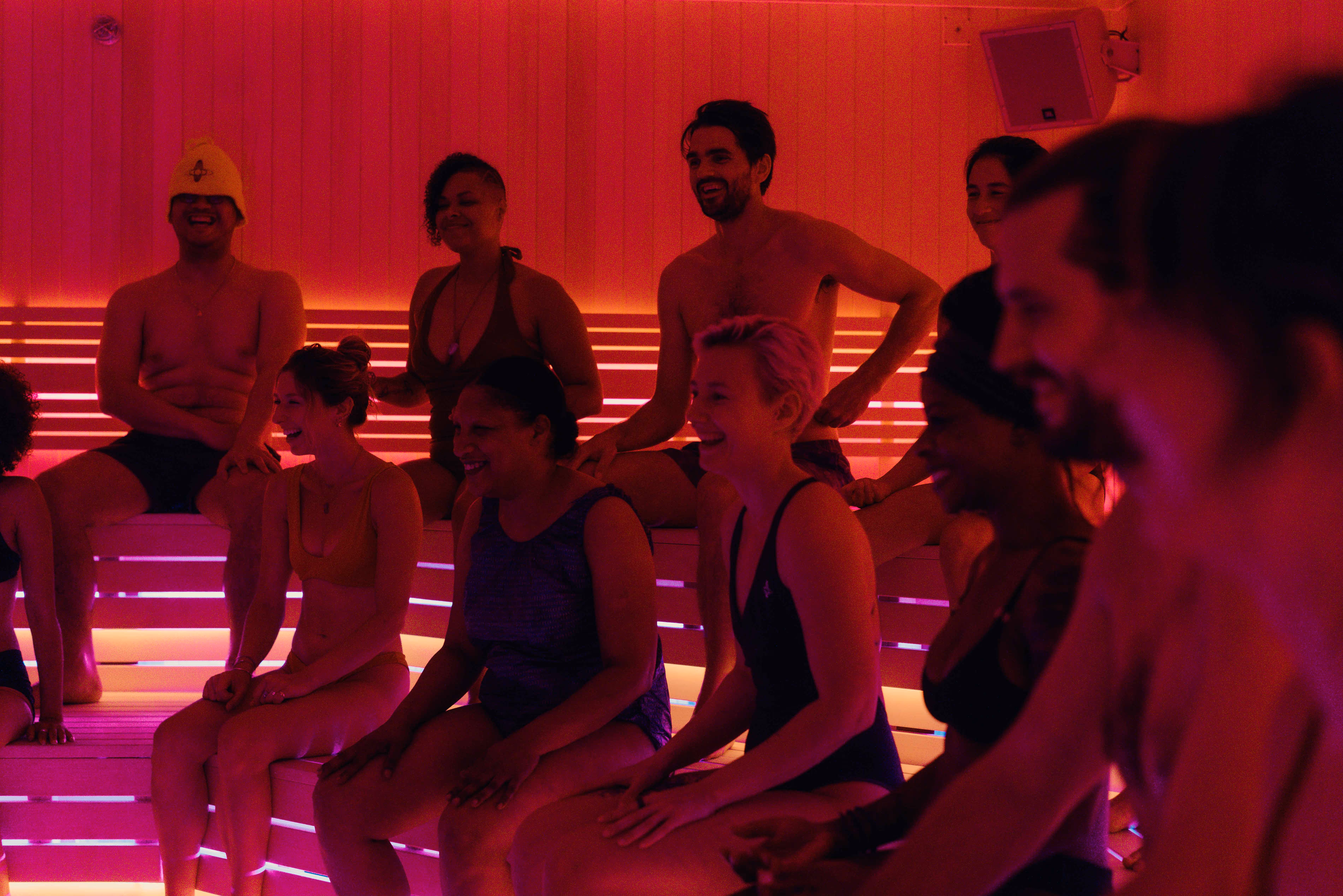 A guide leading a sauna session at Othership Flatiron, NYC