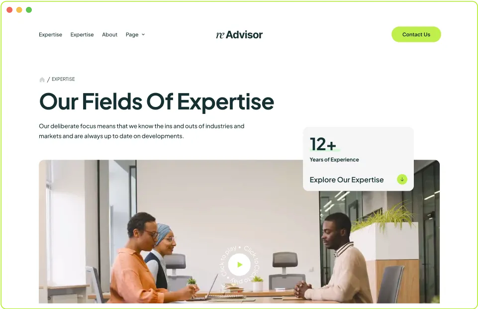 Webflow template page