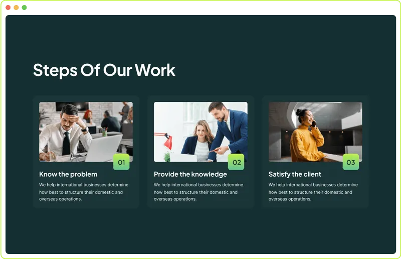 Webflow template page