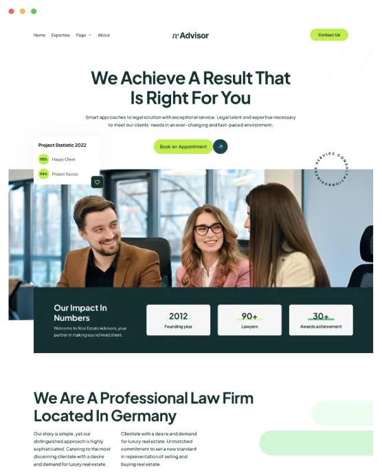 Webflow template page