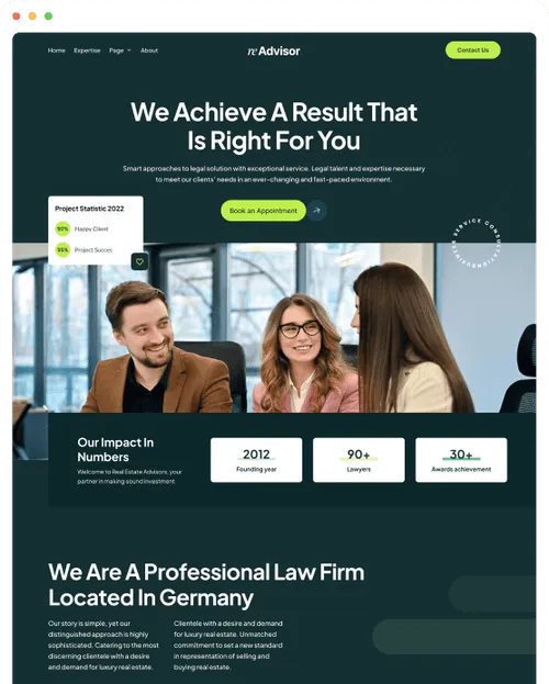 Webflow template page