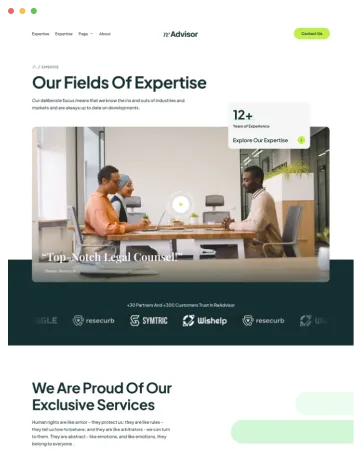 Webflow template page