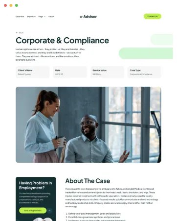 Webflow template page