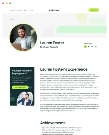 Webflow template page