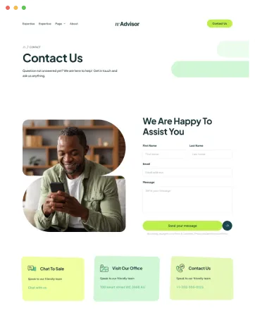Webflow template page