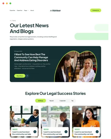 Webflow template page