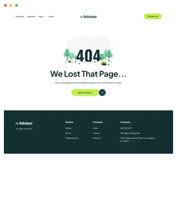 Webflow template page