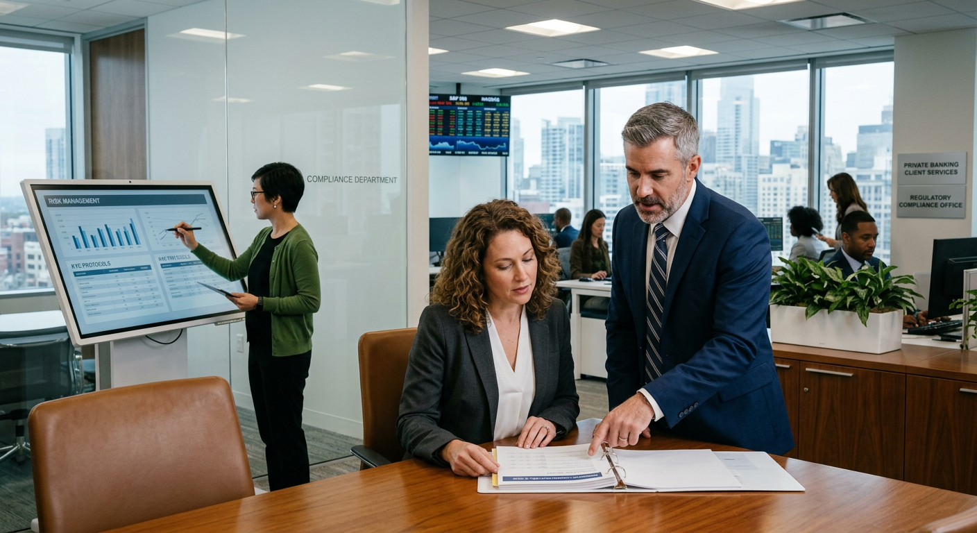 Compliance team reviewing policy acknowledgment reports from eGoldHub