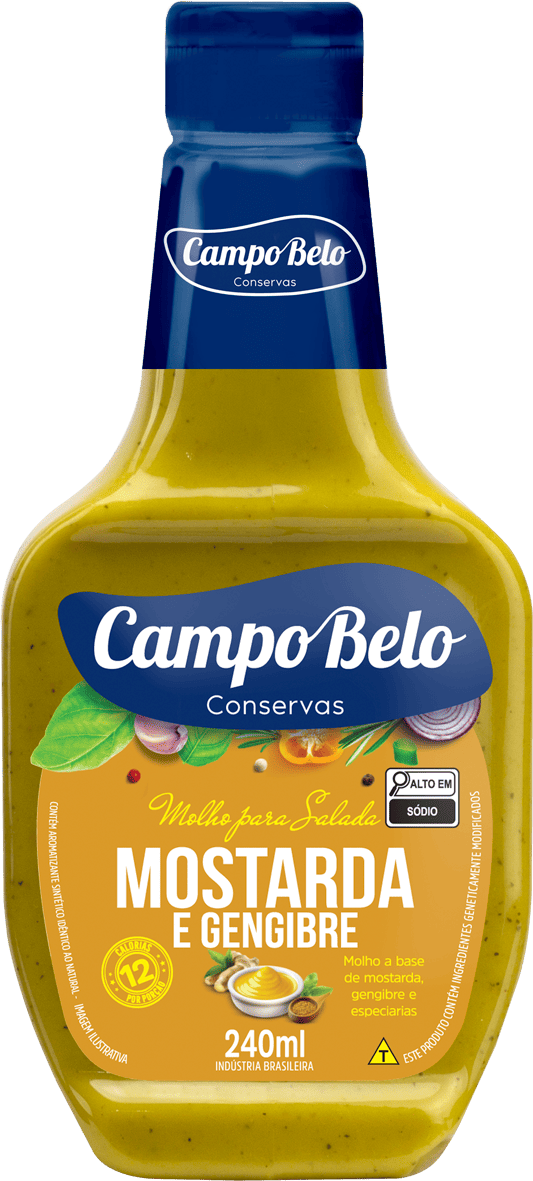 Molho Para Salada Mostarda & Gengibre, ideal para ser utilizado em saladas de folha verdes, legumes, e sanduiches naturais, elaborado especialmente para pessoas que apreciam o sabor do tempero, oferecendo leveza e sofisticação nas saladas.