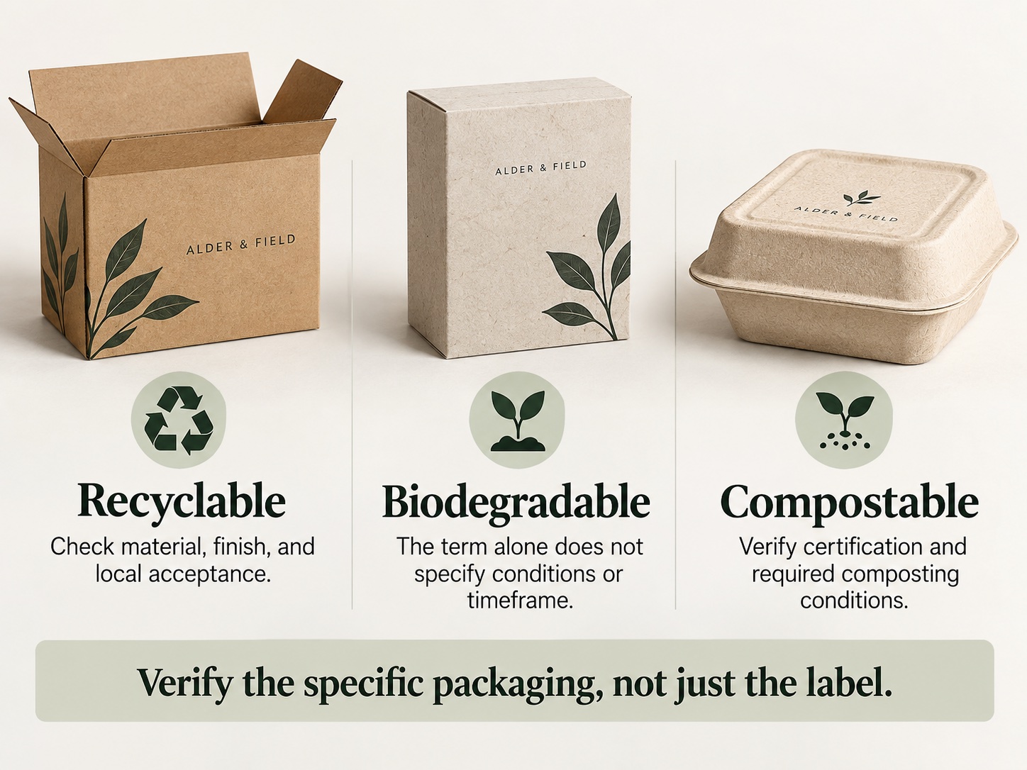 Recyclable, biodegradable, and compostable packaging terms explained