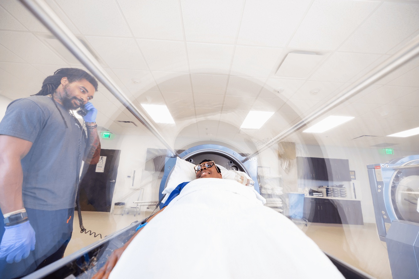 Patient is treated with hyperbaric oxygen therapy in North Georgia