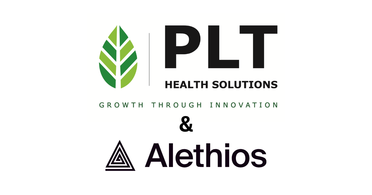 PLT Health Solutions and Alethios logos shown side by side