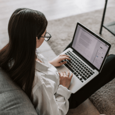 a person working from home remotely