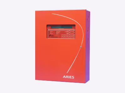 A fire alarm system control panel.
