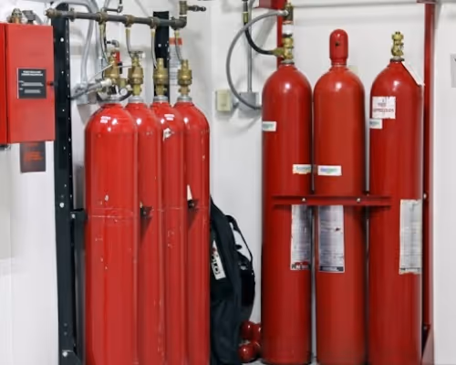 Fire extinguishing tanks.