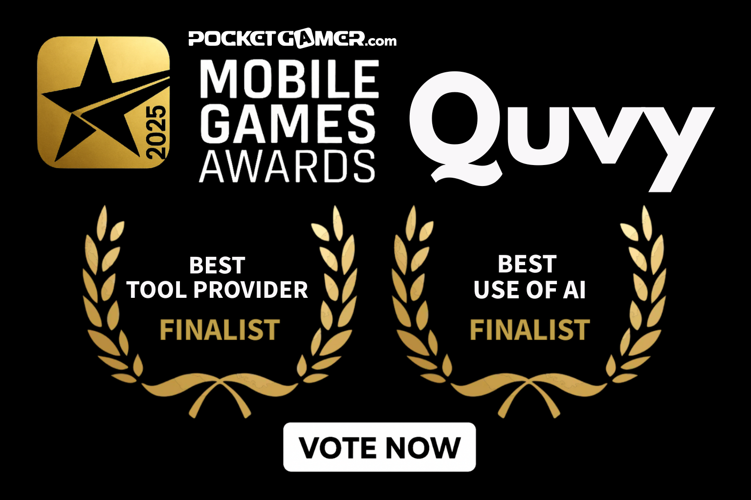 Quvy Is a Finalist in the 2025 Pocket Gamer Mobile Game Awards — Cast Your Vote!