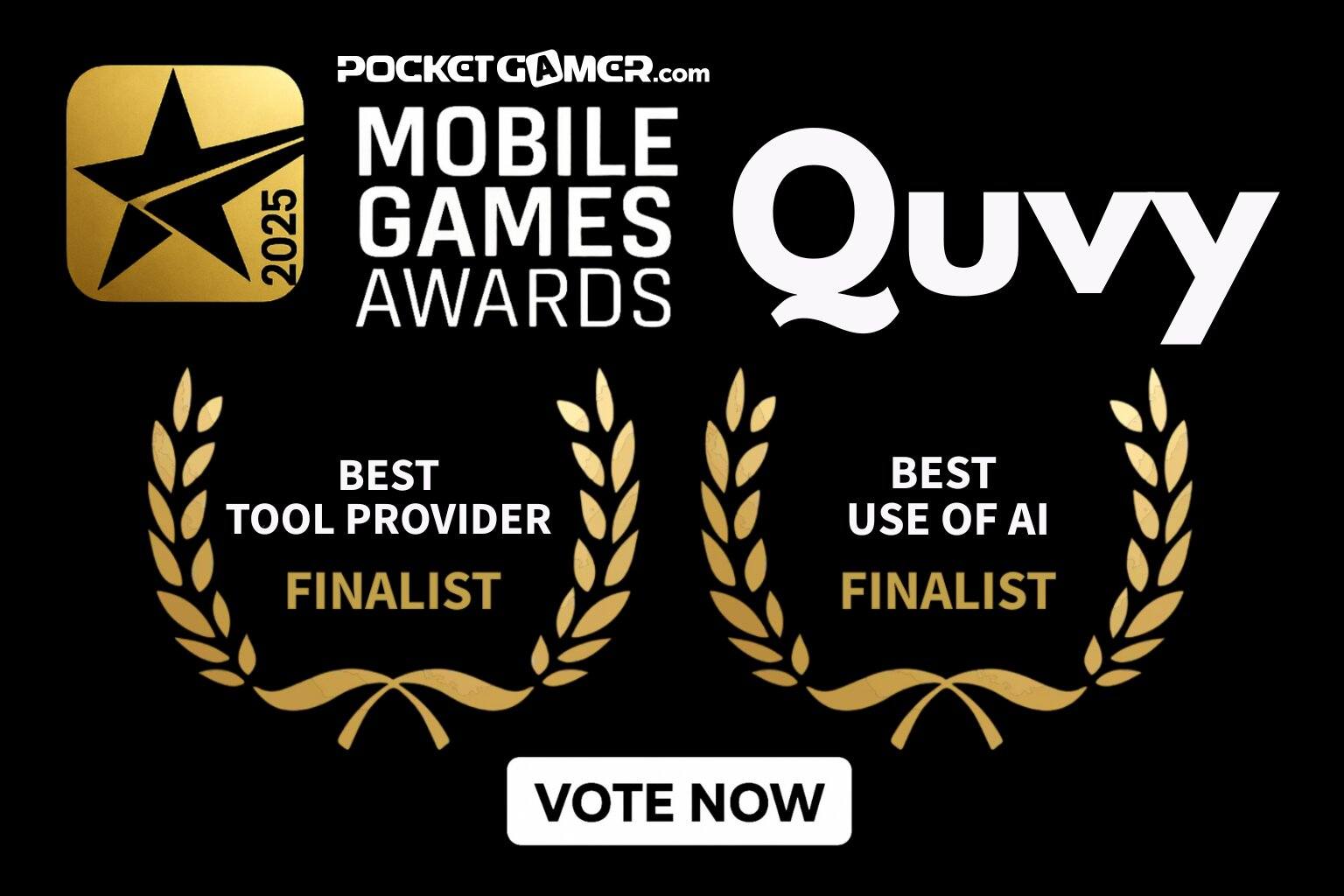 Quvy Is a Finalist in the 2025 Pocket Gamer Mobile Game Awards — Cast Your Vote!
