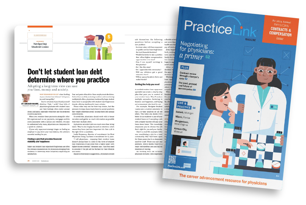 A PracticeLink magazine article graphic image