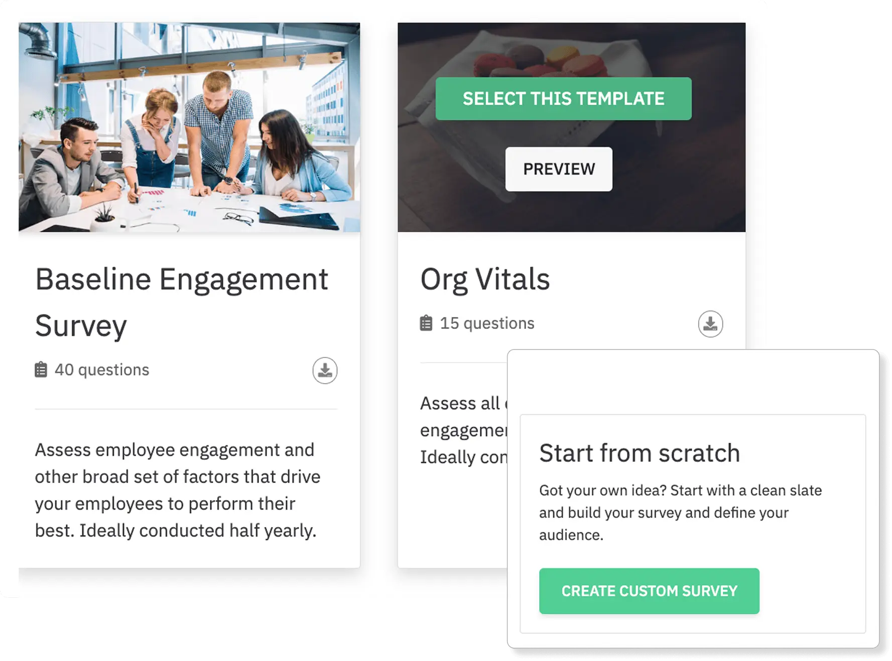 Customizable employee surveys