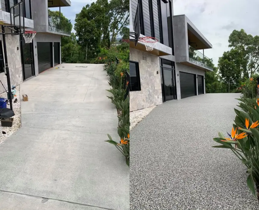 Driveway Repair and Resurfacing before and after