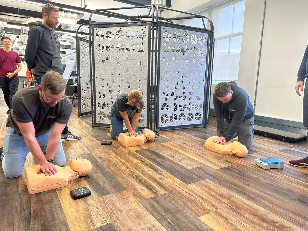 In-house first aid training session held at a customer venue
