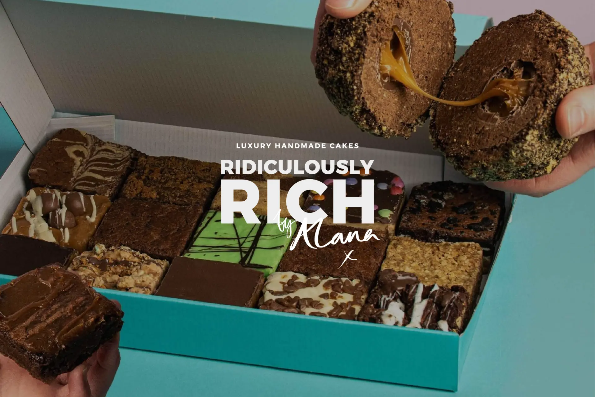 A box of richly flavored cakes.