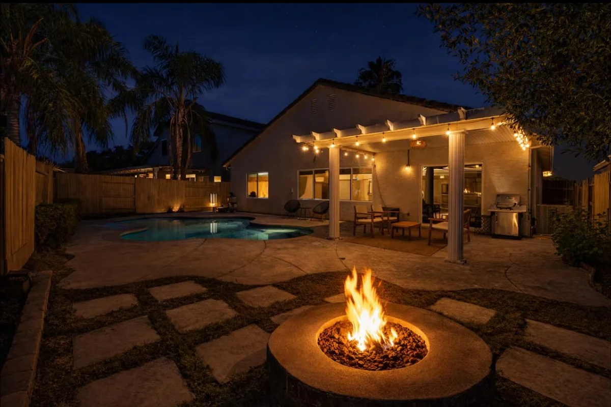 Pool Oasis | Fire Pit Lounge & Patio