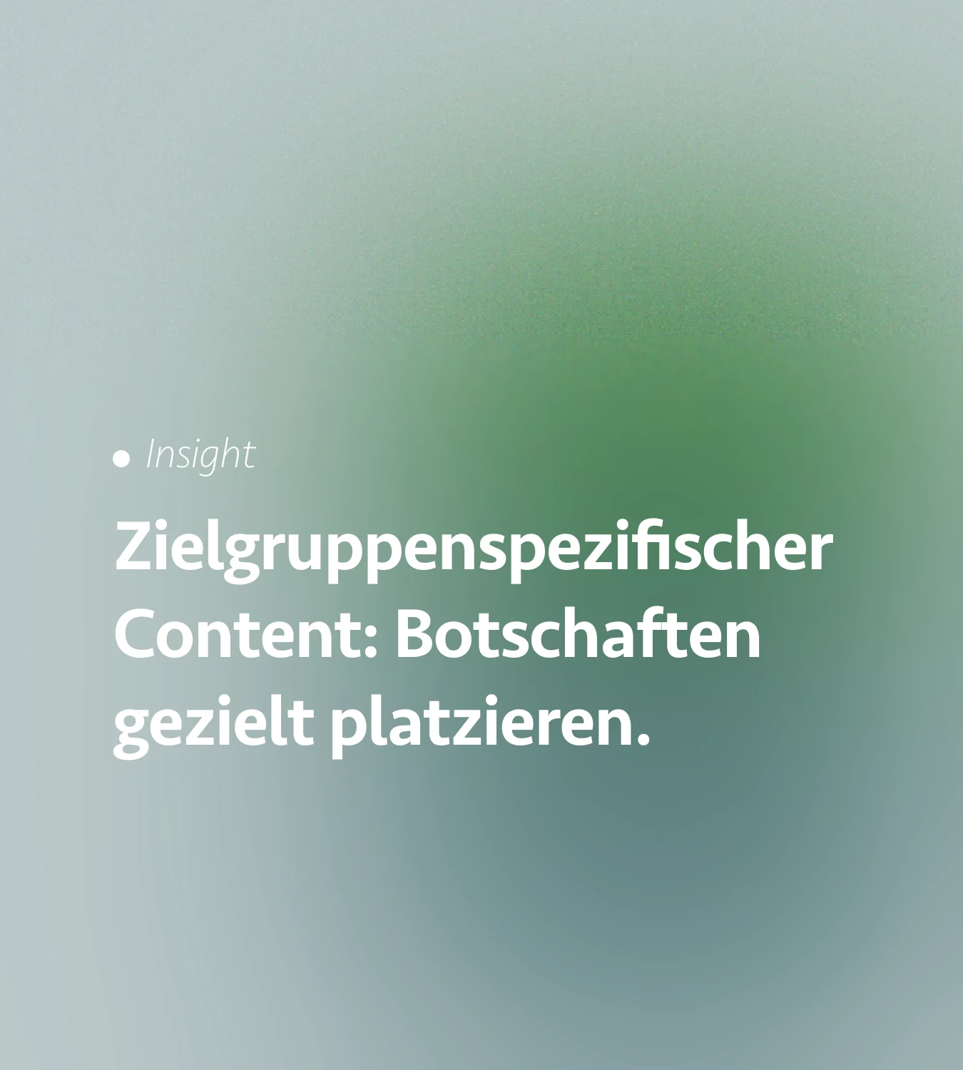 Zielgruppenspezifischer Content: Botschaften gezielt platzieren.