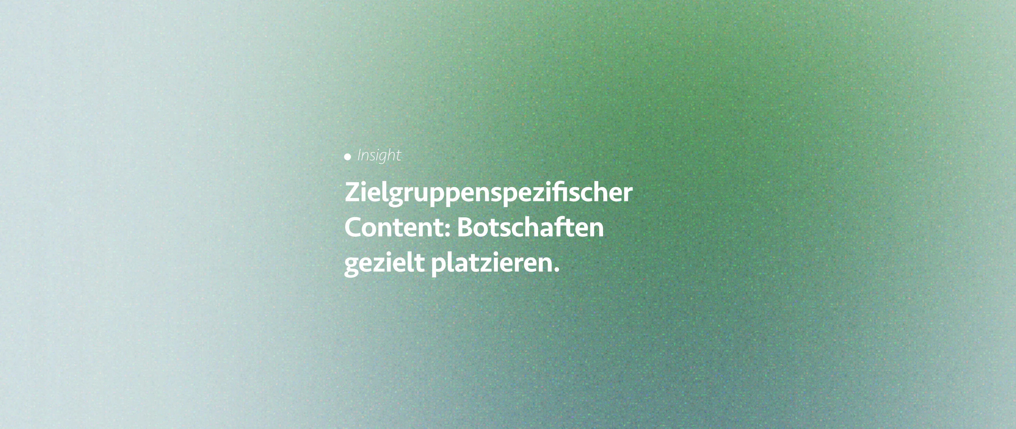 Zielgruppenspezifischer Content: Botschaften gezielt platzieren.