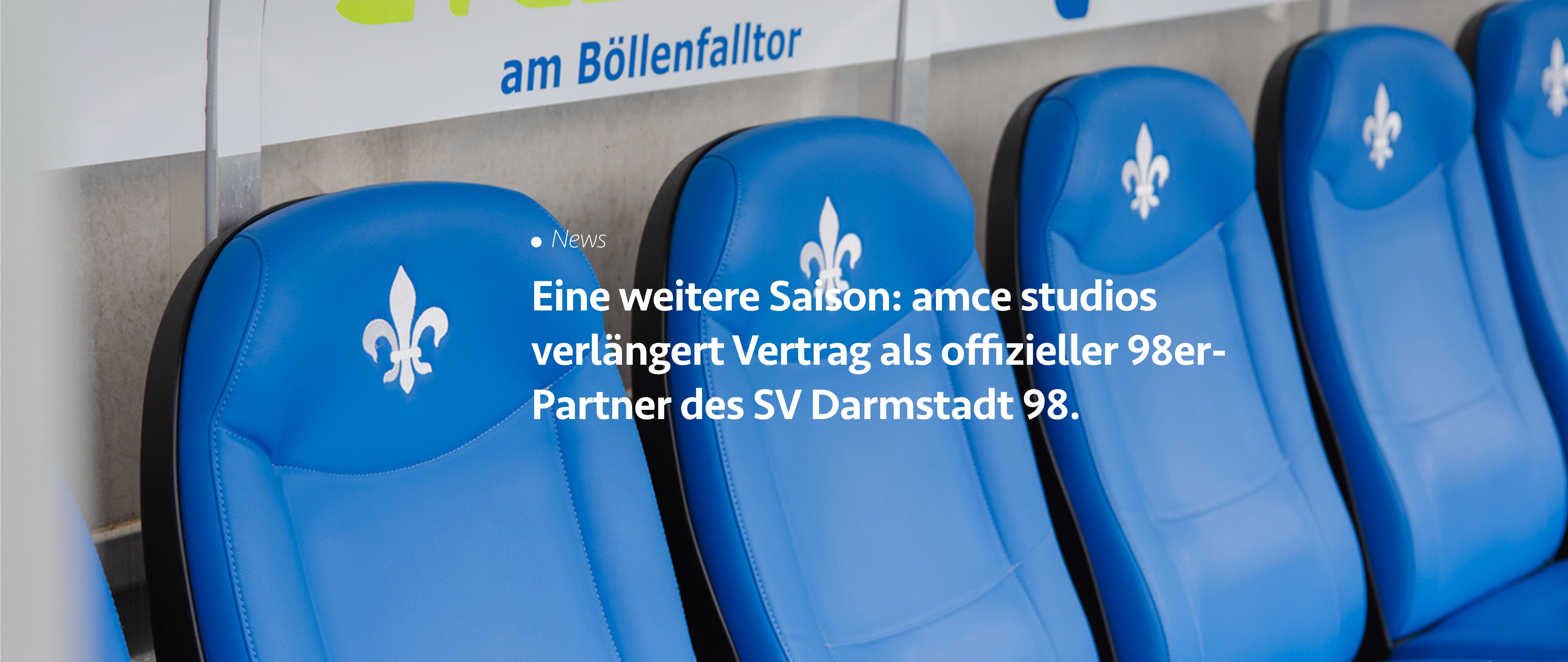 Eine weitere Saison: amce studios verlängert Vertrag als offizieller 98er-Partner des SV Darmstadt 98.