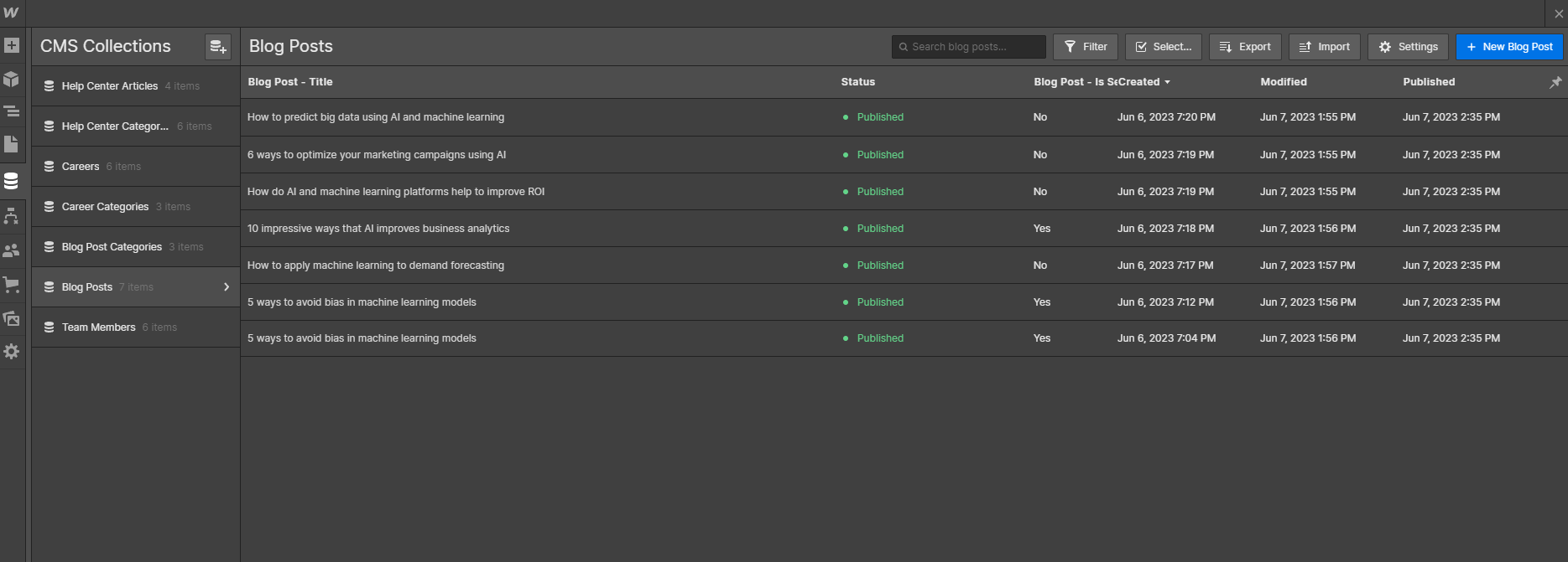 CMS Collection - AI-Tech X Webflow Template