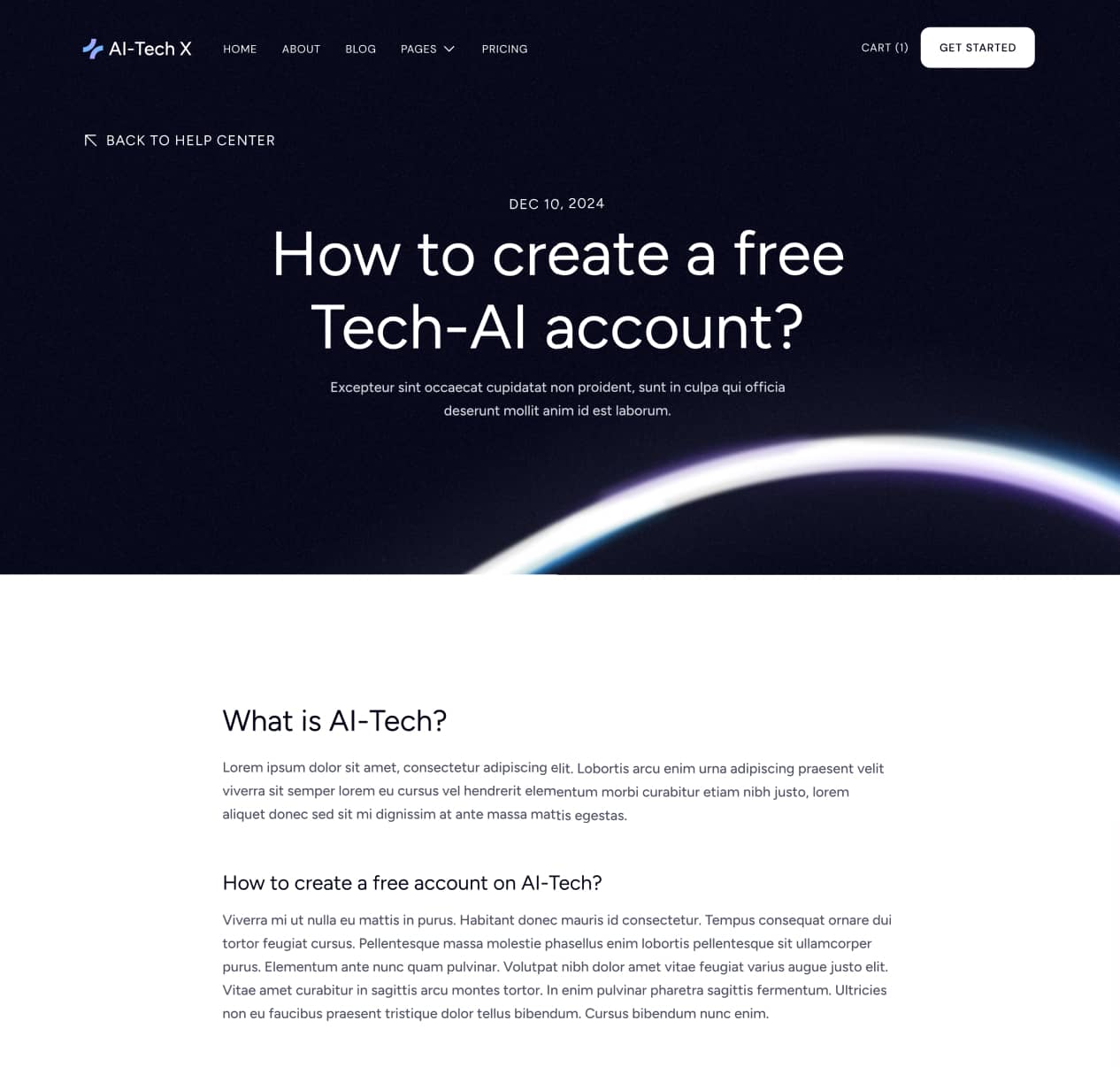 AI-Tech X - Help Center Single Page - Artificial Intelligence Technology Webflow Template