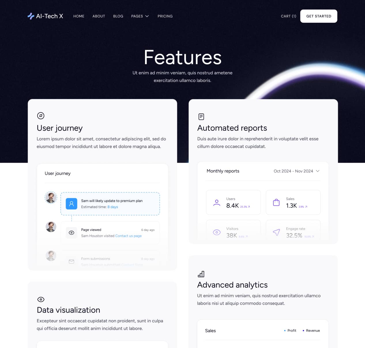 AI-Tech X - Features Page - Artificial Intelligence Technology Webflow Template