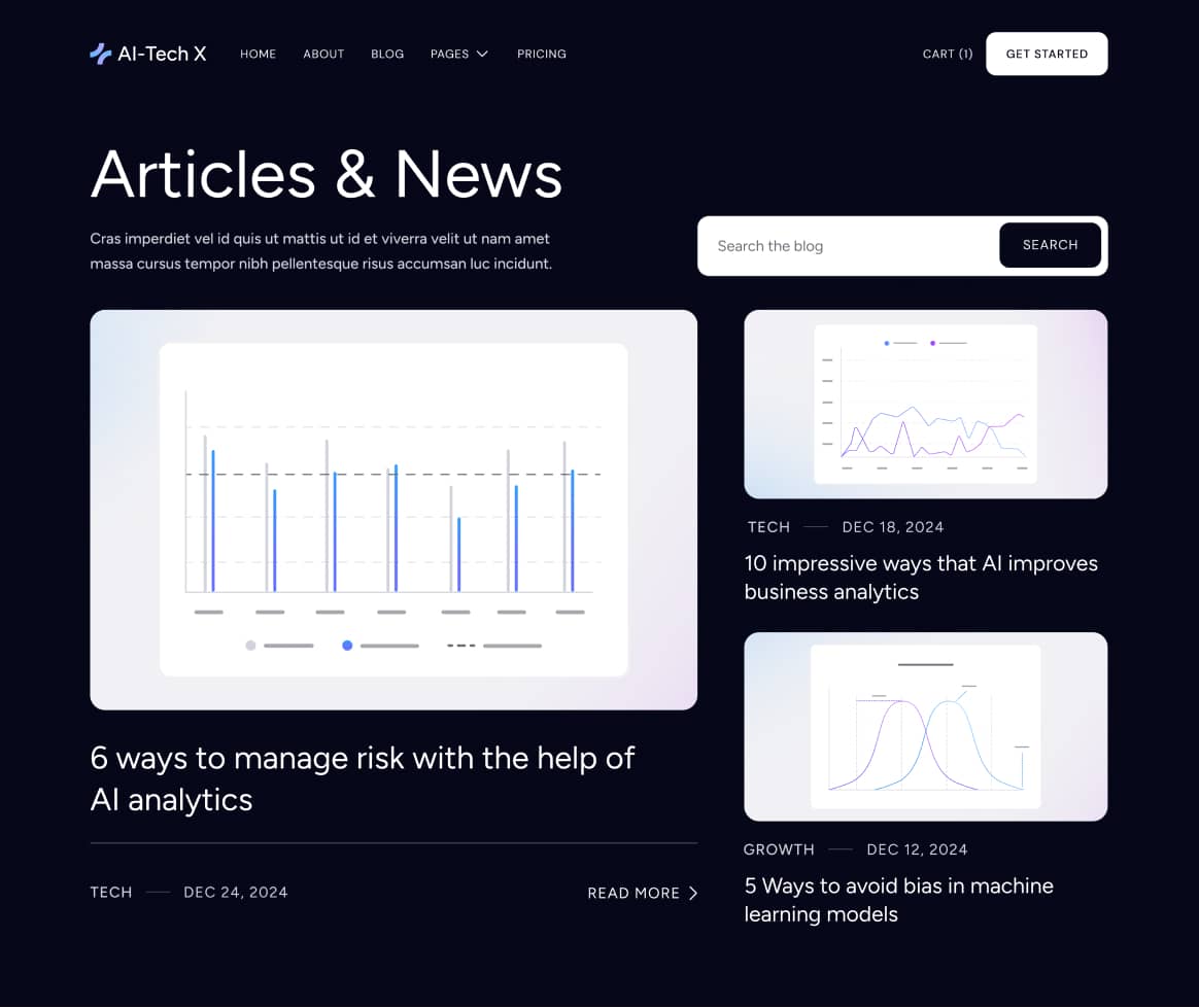 AI-Tech X - Blog Page - Artificial Intelligence Technology Webflow Template