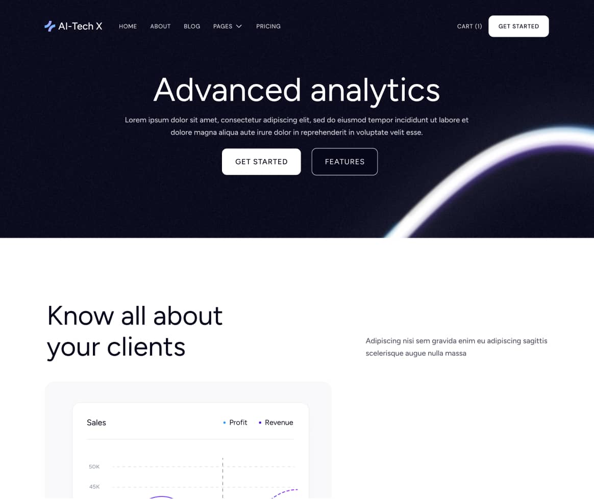 AI-Tech X - Feature Single Page - Artificial Intelligence Technology Webflow Template