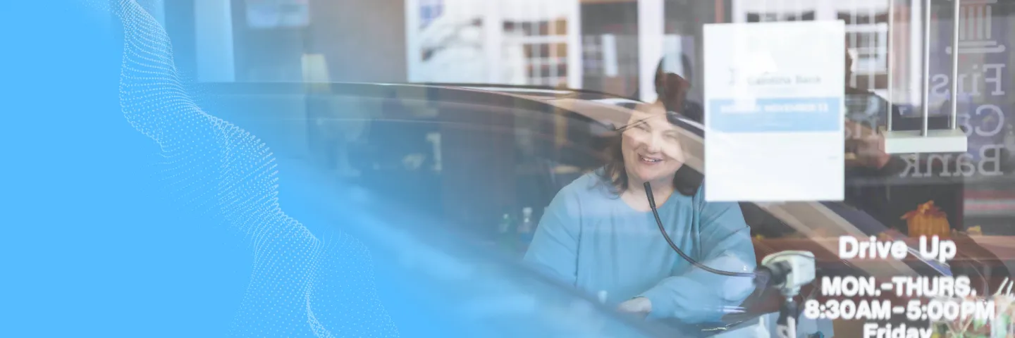 photo of a First Carolina Bank drive-up teller