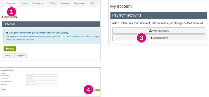 Adding Additional “Pay From” Accounts