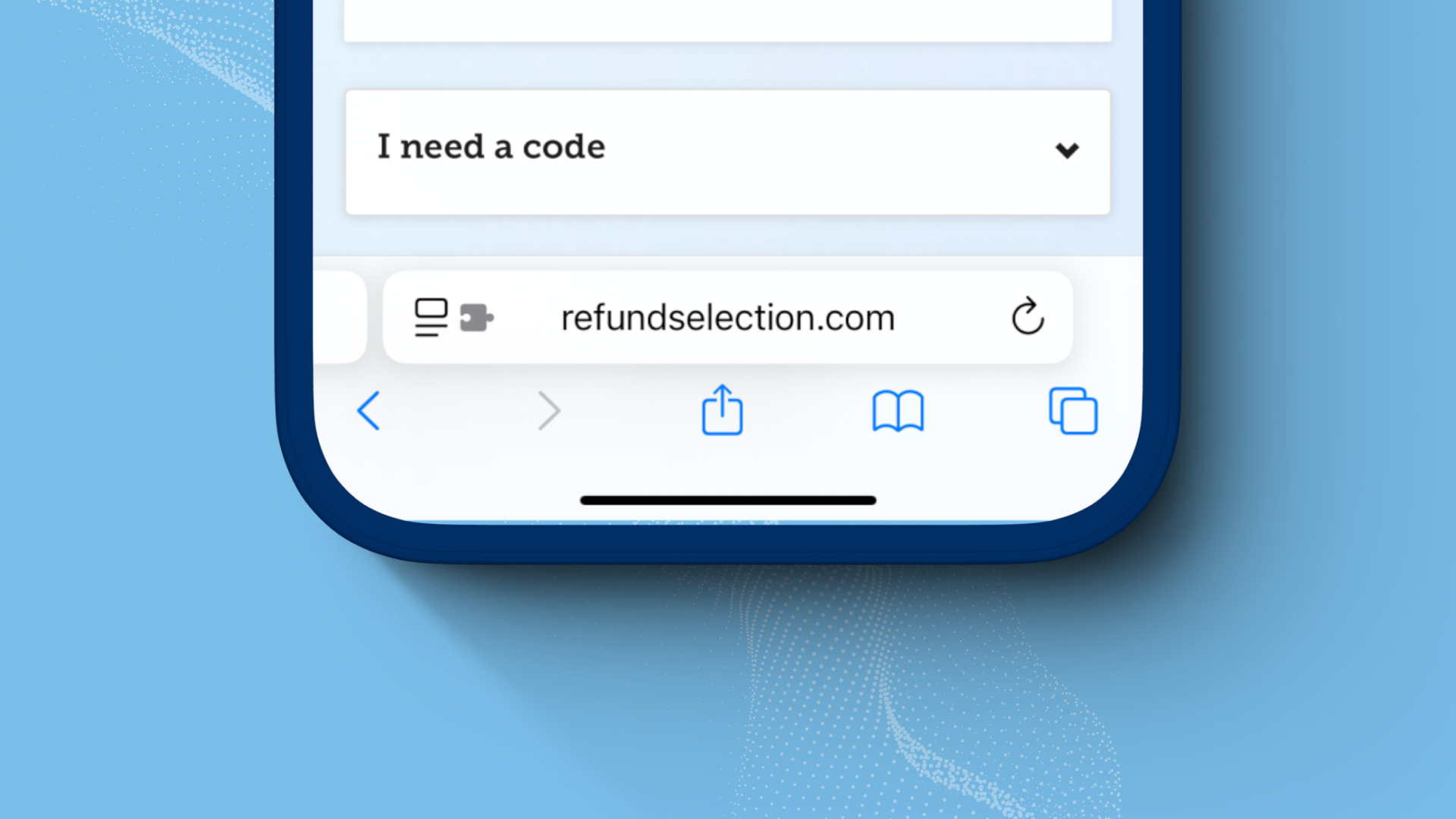 A phone screen of the refund selection choice screen.