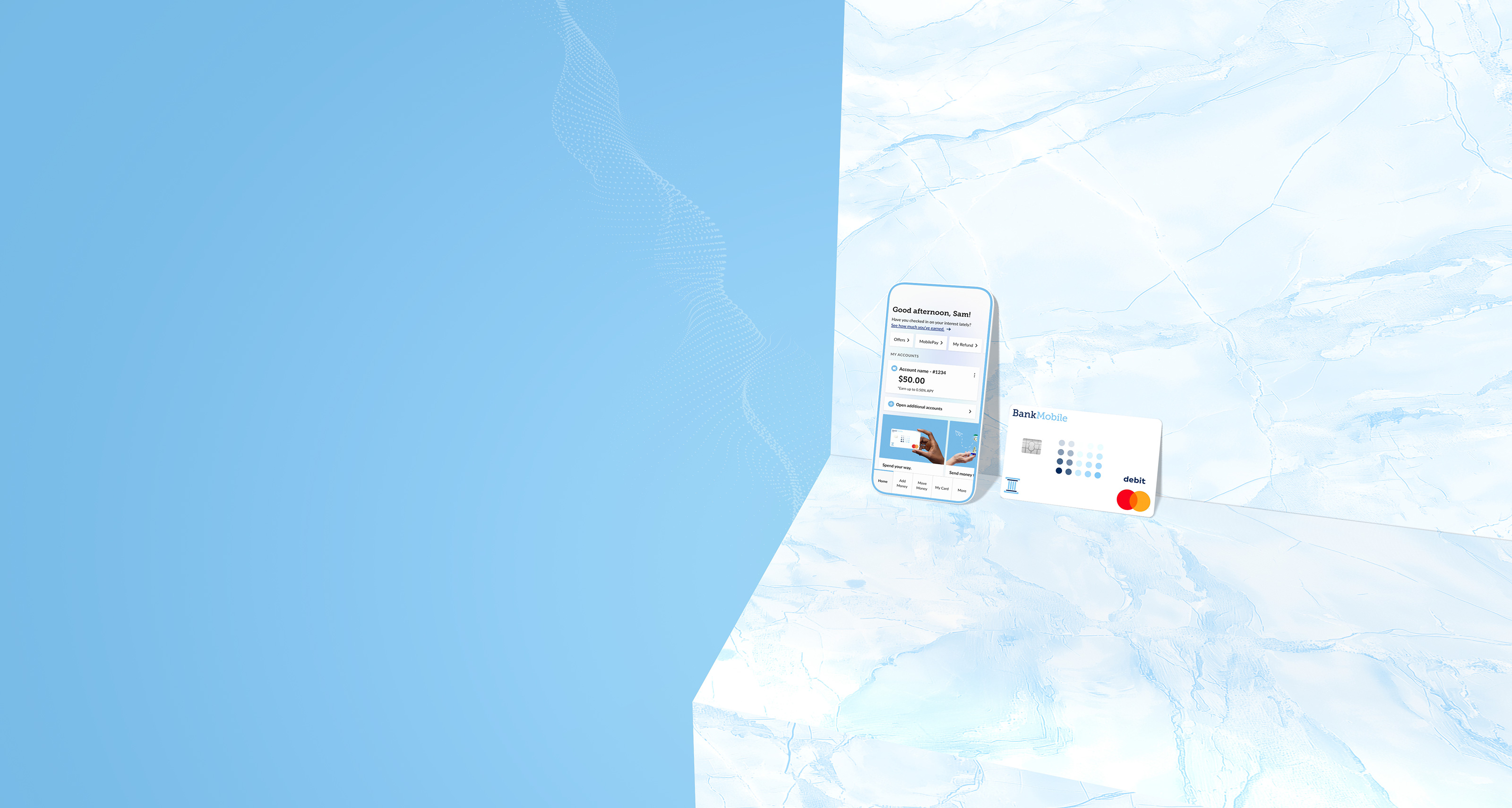 Woman looking down at her mobile phone. There is a light grey square around her face denoting a snapshot of her face for identity.