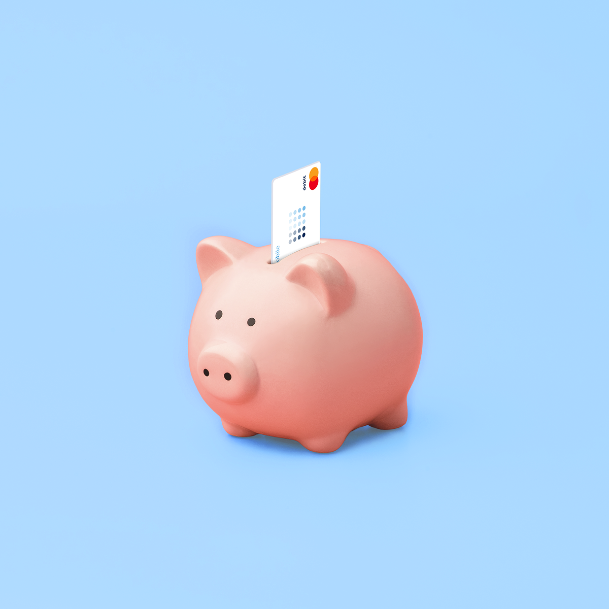 A Mobile phone with a BankMobile Debit Card and a graph imge behind denoting savings with interest feature.