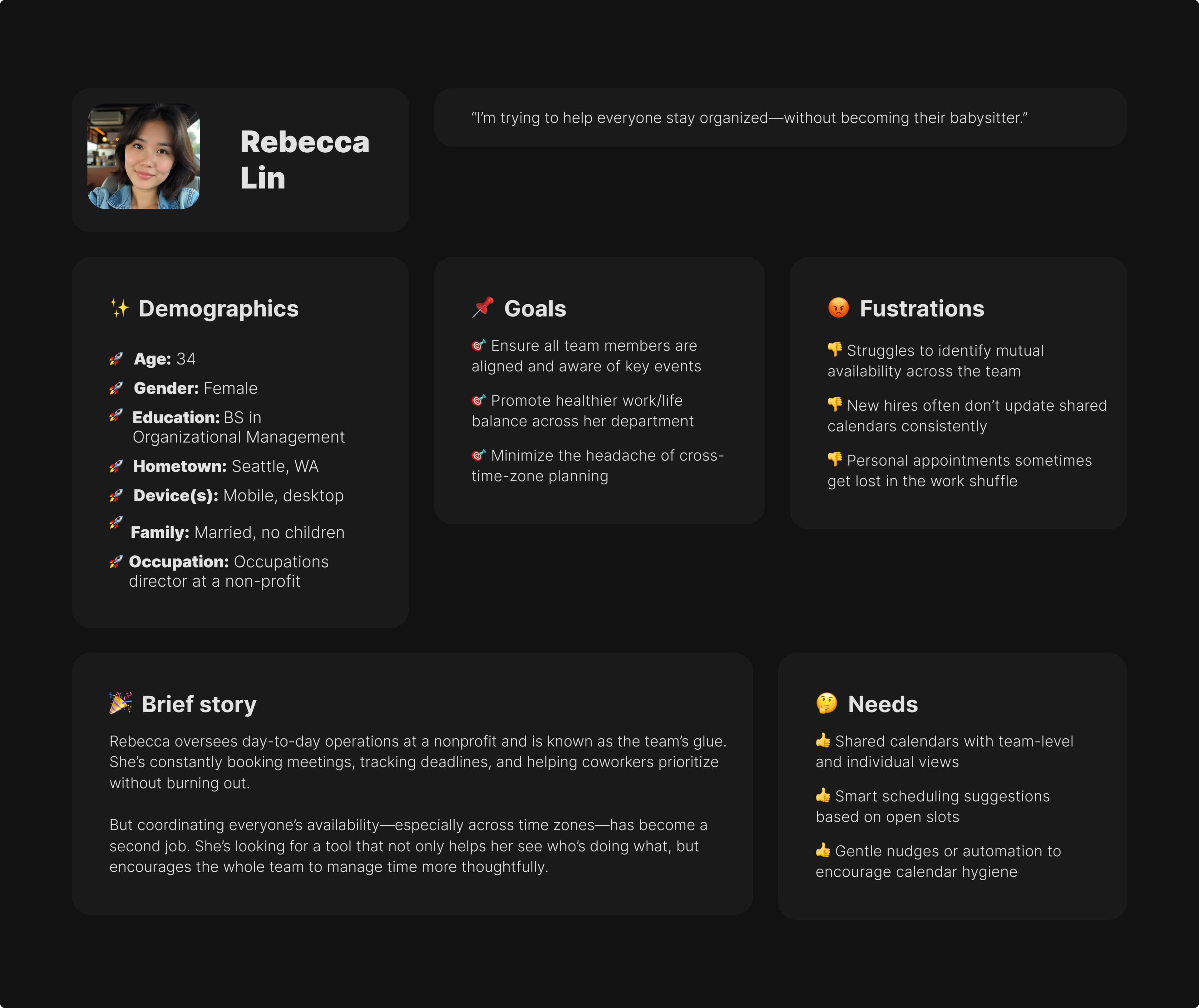 "The Team Coordinator," user person #3 for the Schedually concept app