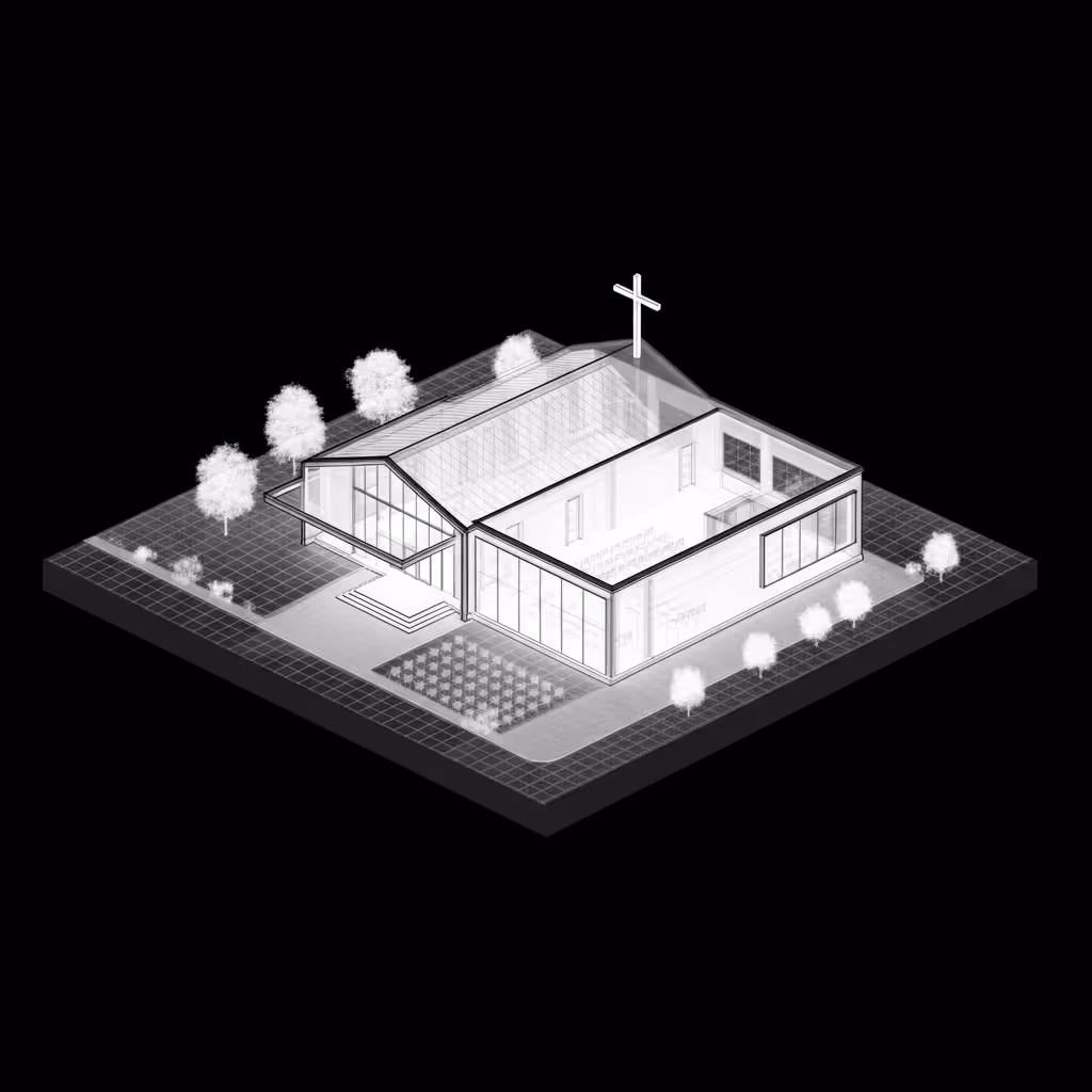 schematic drawing of a church