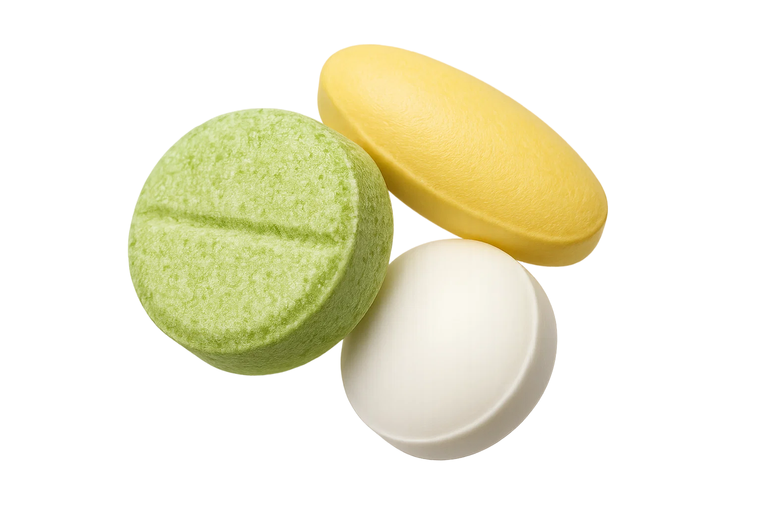 Floating cluster of 3 pills