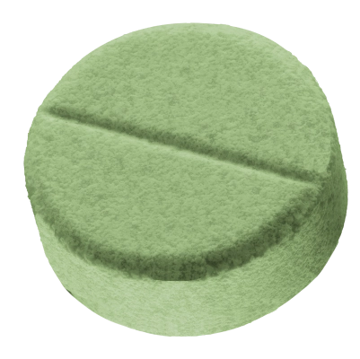 Round green tablet